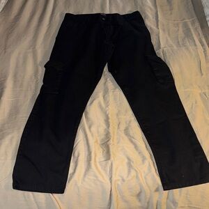 Men's Black Cargo Chino Pants - Classic Utility Fit